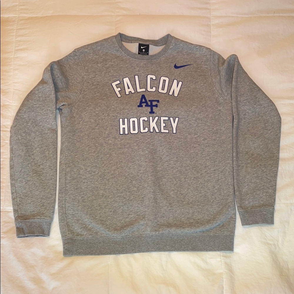 Nike Gray and Blue Crewneck Sweater